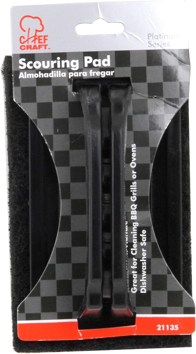 Chef Craft 21135 Select Grill Scouring Brush with Handle, Black