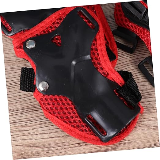 2 pcs Protective Gear Kit for Adults Knee Pads Elbow Pads and Roller-Skate Protectors for Skating Biking Skiing and Outdoor Sports Black and Red