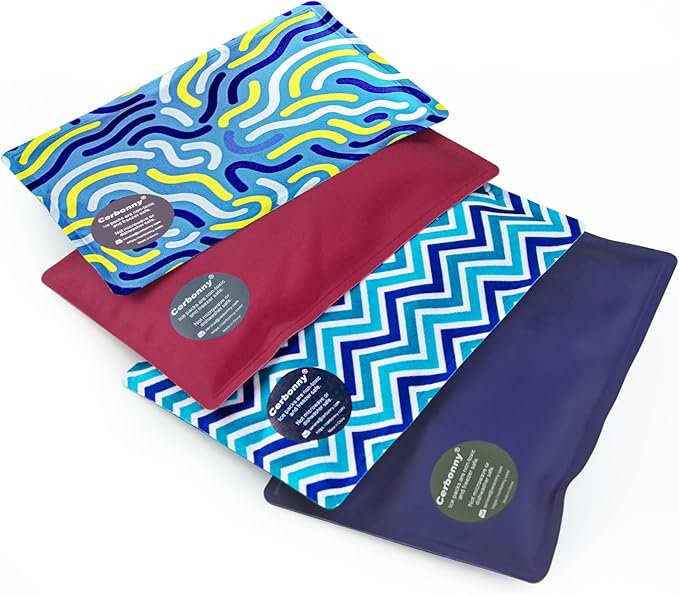 Cerbonny Ice Packs For Lunch Boxes,Ice Packs Reusable for Lunch Box,Cooler Ice Packs For Lunch Bag,Freezer Packs Fit For Beach Bags,Lunch Box Ice Packs,Fit for 3,Pack of 4