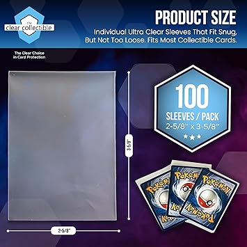 Penny Sleeves for Trading Cards - 100 Count - Clear Trading Card Sleeves for Baseball, Football, Basketball, Soccer, Pokemon, and MTG Collection. Quality Protection for All Collectors.