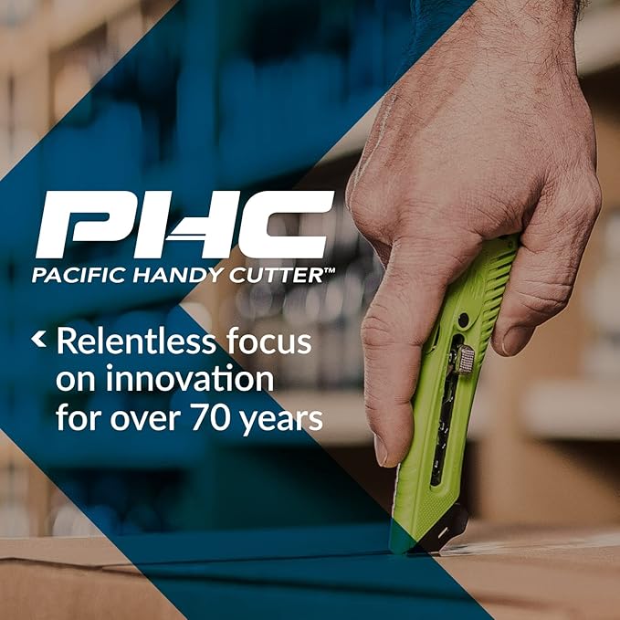 Pacific Handy Cutter QBS20 Quickblade Spring Back Utility Knife, Industrial Knife with Self-Retracting Blade Functionality, Safety Point Blade, for Boxes, Tape, Paper, Plastic Straps and much more