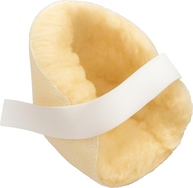 Skil-Care Multi-Ply Heel Protector Cushion, Pair, Synthetic Sheepskin Callus Cushions for Pressure Sores, Foot Pain Relief, Lightweight Heel Protectors, Medical Supplies Use, One Size, 503015
