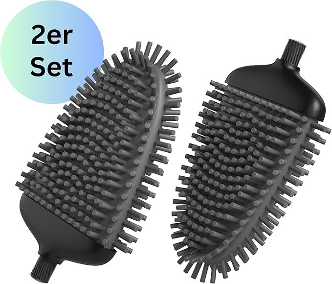 Replacement Brush Head Slim - Premium Silicone Replacement Toilet Brush Set of 2 - Without Handle and Holder (Set of 2) Black