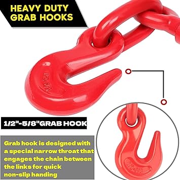 13000LBS Ratchet Chain Binder 12-58 Inch, 2 Pack Load Binders 13000 LBS Working Load Limit, Breaking Strength 46000 LBS Capacity, Heavy Duty Ratchet Boomer to A Truck Or Flatbed Trailer