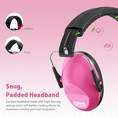 Dr.meter Ear Muffs for Noise Reduction: SNR27.4 Noise Cancelling Headphones for Autism with Adjustable Headband - Kids Ear Protection for Monster Truck, Airplane, Fireworks, Concerts and Kids Autism