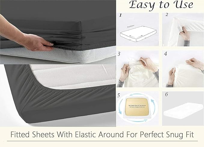 600 Thread Count 100 Egyptian Cotton Sheets, Queen Size Sheets Set, 4 Pcs Sheet Set, Queen Sheet Set, 15 Inch Deep Pocket Queen Sheets, Hotel Luxury Bed Sheets Set, 4 Pcs Bed Sheet Set, Dark Grey