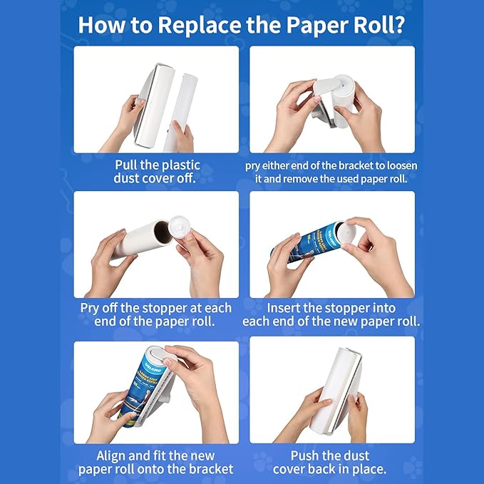 Lint Roller Refills - DELOMO Large Lint Roller Refill (6 Packs 540 Sheets) for Lint Remover, 9.45 in Pet Mega Extreme Stick Refill for Floor Roller, Cleaning for Carpets, Cars, Clothing, and Pet Hair