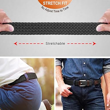 BULLIANT Stretch Belt Men,Mens Gift Woven Braided Web Belt 1 38 for Golf Casual Pants Shirts Jeans
