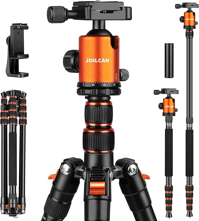 8085 inches Heavy Duty Tripod for Camera and Phone, 85" Camera Monopod Tripods, DSLR Binoculars Spotting Scope Camcorders Video Tripod Stand, 360 Degree Ball Head, 35 lbs Loads