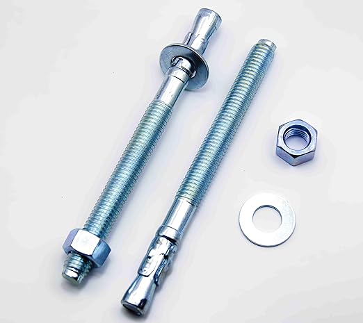 12"x6" Wedge Anchor by Zinced of Heavy-Duty Fastener for Cement and Concrete (8pcs Pack)