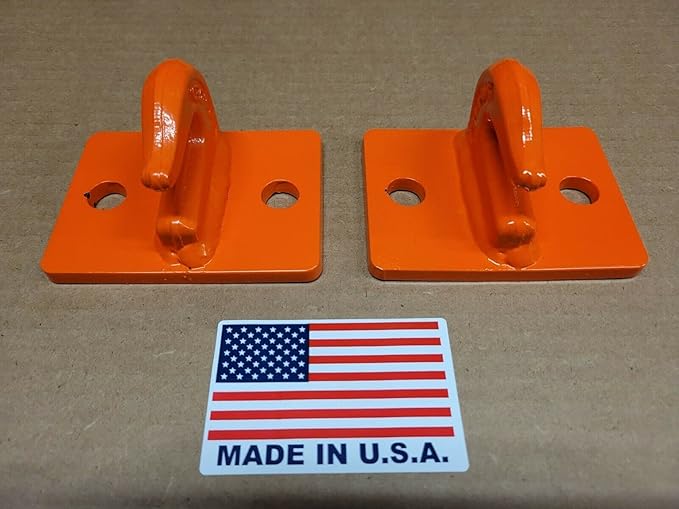 516" Heavy Duty Steel Bolt On Grab Hooks for Loader Tractor Bucket - Pack of (2) - Orange