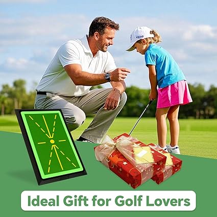 Golf Hitting Mat, Golf Swing Mats Practice IndoorOutdoor, Hitting Training Mat with Path Feedback, 17"x12" (Upgraded Version)