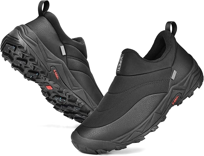 XPETI Winter Snow Casual Slip-on Loafers for Men Cocoon moc Waterproof Jungle Hiking Shoe,Easy Wear on/Off