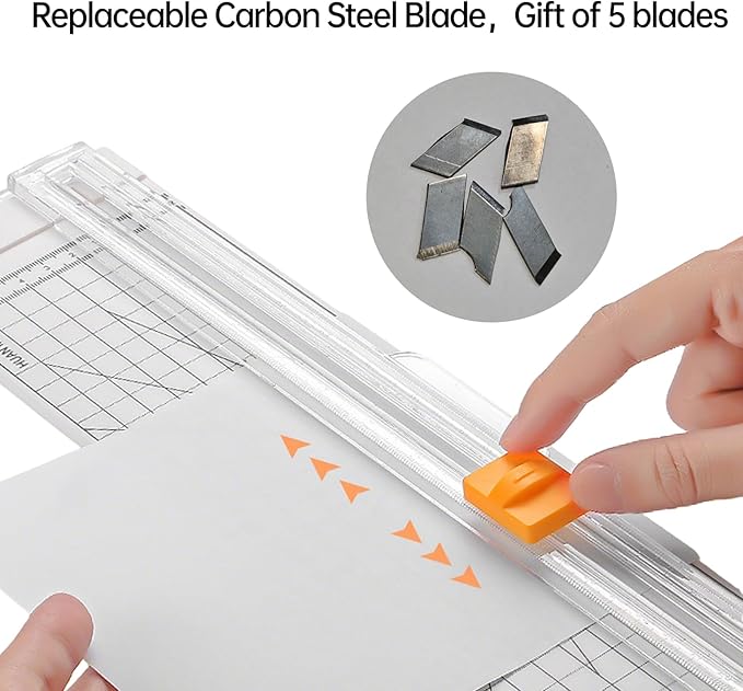 Paper Cutter Slider Mini Small,Paper Trimmer,Papercutter Slicer (Includes 5 Blades )