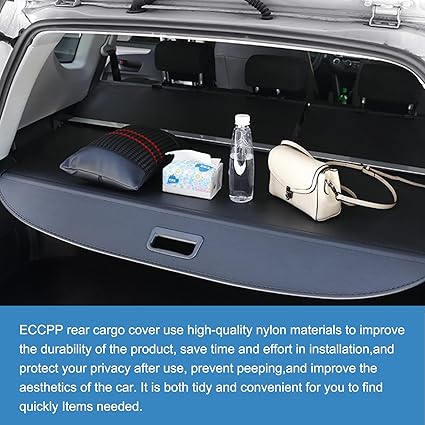 ECCPP Cargo Cover 2020-2024 Fit for Cadillac XT6 Flexible SUV Rear Trunk Cover Shade Luggage Tonneau Security Cover