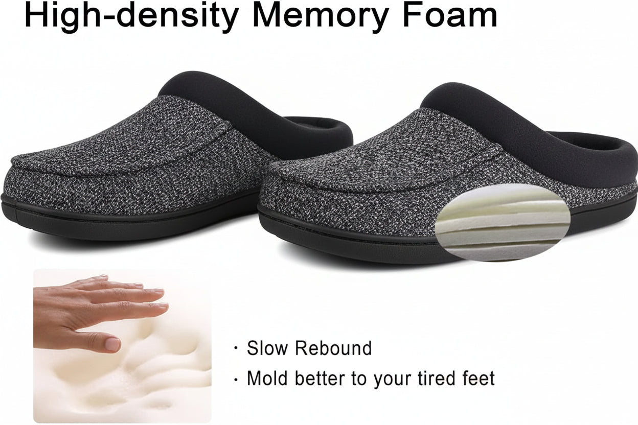 Men's Nealon Moccasin Clog Slipper, Slip on Indoor/Outdoor House Shoes