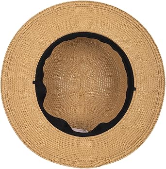 Womens Beach-Sun-Straw-Hat - Travel Wide Brim Fedora Straw Beach Hat Panama Summer Hat