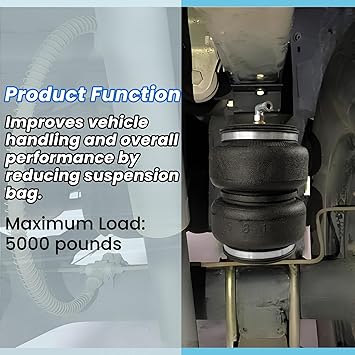 2Pcs Universal Air Ride Suspension Spring Bags Double Bellow Standard 5000 lbs for ChevyGMCRamFord Trucks Air Suspension Bags Kit (7X2B5813)