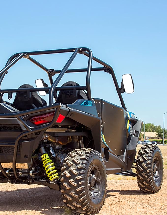 KEMIMOTO UTV Mirrors UTV Side Mirrors Fits 1.6 inch to 2 inch Roll Cage Compatible with Polaris RZR 900 1000 Can Am Kawasaki Mule Rhino YXZ Zforce Pioneer, Shatter Proof Tempered Glass