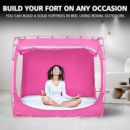 Bed Tent Bed Canopy Tents for Adult - Portable Dream Tent Indoor Sleeping Tents 70 Blackout with 3 Doors Breathable Private Space Tents