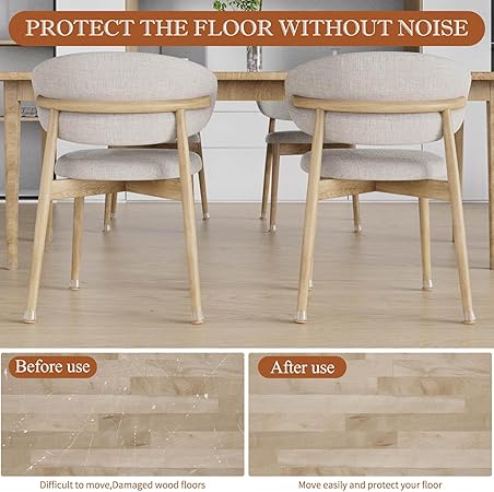 20 Pcs, Chair Leg Floor Protectors for Hardwood Floors, Felt Furniture Pads Silicone Chair Socks Leg Caps Covers, Furniture Protectors, Medium