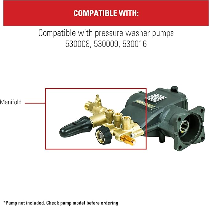Simpson Cleaning 7108746 Manifold Replacement Kit for AAA 530008, 530009, 530016 Pressure Washer Pump, Gold