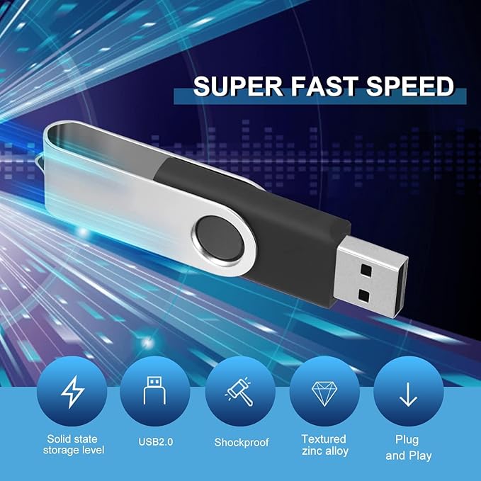 2 Pack 16GB USB Flash Drive,Black