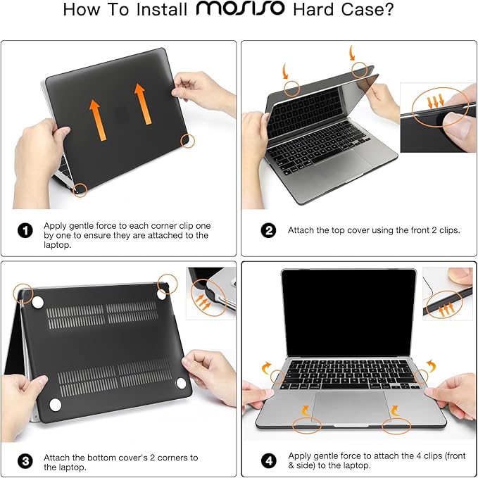 MOSISO Compatible with MacBook Air 13 inch Case 2025 2024 2023 2022 M4 A3240 M3 A3113 M2 A2681, Plastic Hard ShellKeyboard CoverScreen FilmType C for MacBook Air 13.6 inch Case, Stone Gray