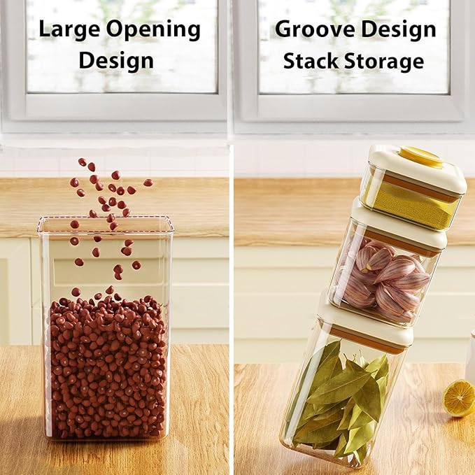Airtight Food Storage Containers Set with Lids, Pop Top Food Storage Containers, Kitchen Organizers and Storage(1pcs(1.05L))