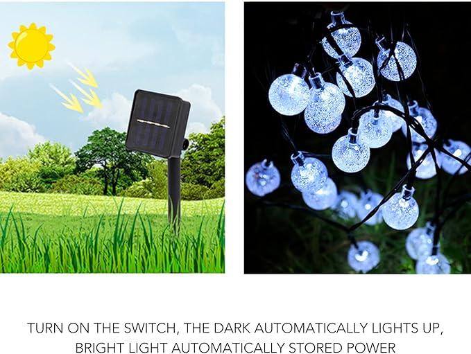Outdoor Solar String Lights, Waterproof Solar String Lights Enhance Your Outdoor Space with Decorative Solar String Lights(White)
