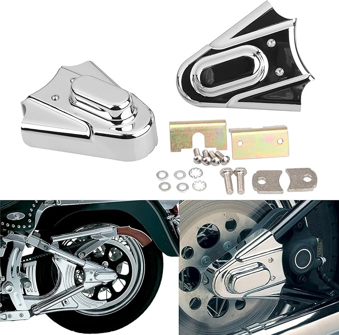 2pcs Motorcycle Chrome Rear Wheel Shaft Cap Side Protector Guard Axle Covers Compatible with Harley Softail Heritage Springer Standard Custom 1986-2007