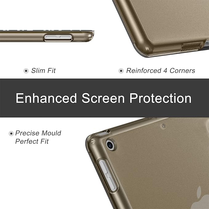 Soke Case for iPad 9th Generation 2021 iPad 8th Gen 2020 iPad 7th Gen 2019, Slim Trifold Stand Auto WakeSleep, Premium Protective Hard PC Back Cover for Apple iPad 10.2 Inch (Book Black)
