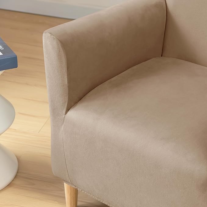 LiveGo Stretch Mid Century Modern Armchair Slipcover 1-Piece Solid Accent Chair Covers with Arms Soft Chair Slipcovers for Living Room Furniture Protector Office Reception