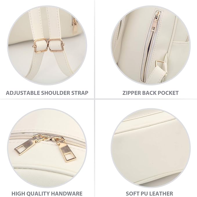 K.E.J. Women Mini Backpack Purse Bowknot Leather Backpack 3-PCS Cute Small Backpack Purse for Women Rucksack for Ladies Shoulder Bag