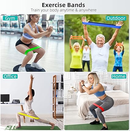 Resistance Bands for Working Out, Elastic Exercice Loop Bands for Physical Therapy, Yoga Starter Set of Stretch Bands for Booty Legs, Pilates Flexbands