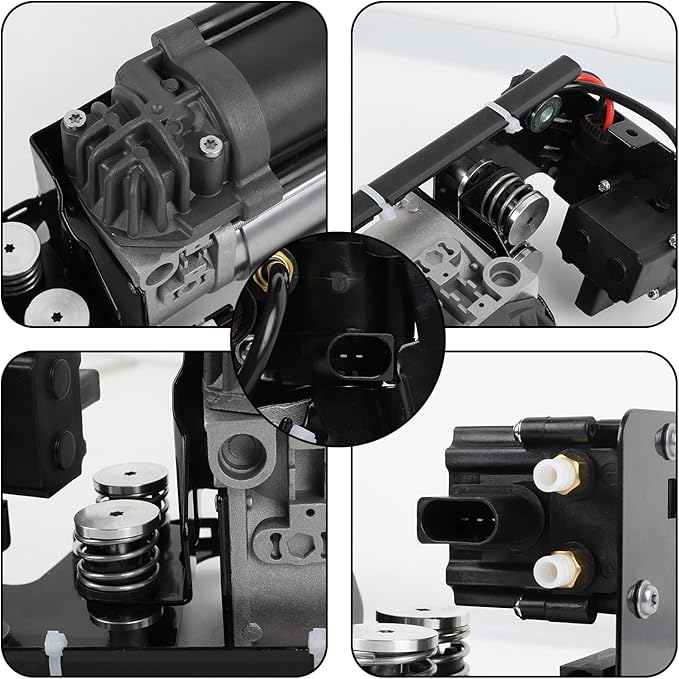 Air Suspension Compressor Pump Compatible with BMW 37206789450 F01 F02 F04 F11 535i 550i 740i 740Ld 750i 760Li Alpina B7 (New Model CompressorBracketValve Block)