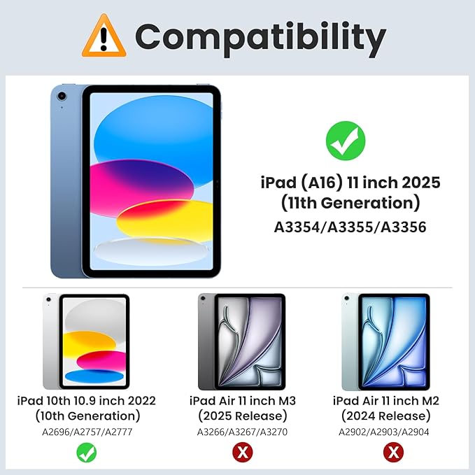 MoKo 11th generation 11-inch iPad (A16) case 2025, 10.9-inch iPad case 2022, hard polycarbonate smart case with slim stand, translucent back cover