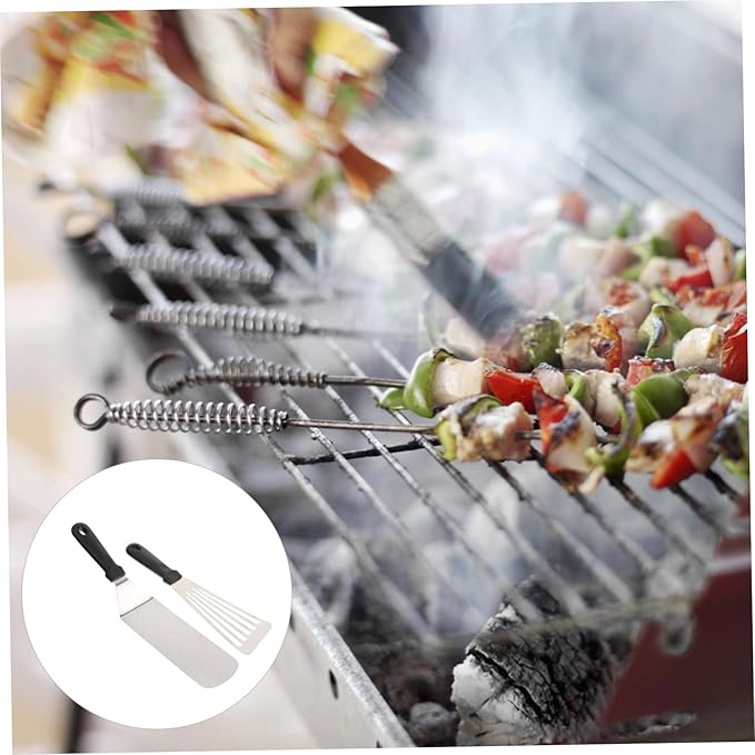 GALPADA 2Pcs Barbecue Spatula Heat Resistant Cooking Tool for Grilling Non Stick Scraper for Pizza Steak Pancakes More Durable Bbq Grill Utensils