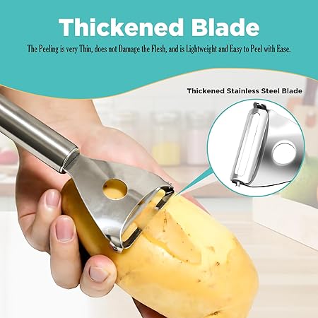 Premium Stainless Steel Vegetable Peeler Sharp and Durable Potato, Carrot, Fruit Peeler with Ergonomic Handle, Easy Grip, Peelers for Kitchen, for Effortless Food Prep in Kitchen