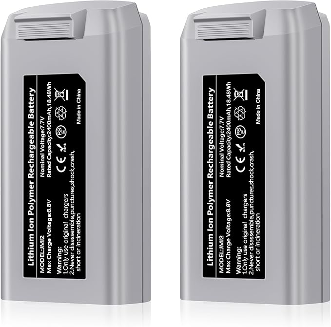 2-Pack Mini 2 Series Intelligent Flight Batteries 2400mAh Upgraded Drone Battery Supports up to 31 Minutes of Flying Time Fully Compatible with DJI Mini 4K22 SESE Drone