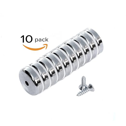 Super Strong Neodymium 10Pc Cup Magnets 1.26" Countersunk Permanent Magnets, Steel Plates, adhesives, and Screws. The World’s Strongest & Most Powerful Rare Earth Magnets by Applied Magnets