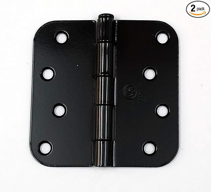 Penrod Door Hinges, Black Prime 4 Inch with 58 Inch Radius, 2 Pack