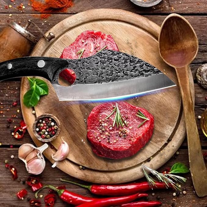 Meat Cleaver, 6" Forged Boning Knife Butcher Knife Kitchen Hand Forged for meat cleaver vegetable cutter slicer Outdoor Camping Chef Knives Cutting Vegetable