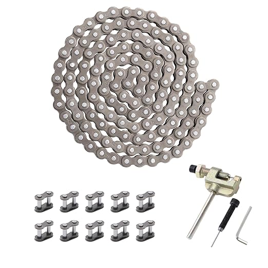 KAMIER 25 Roller Chain 132 Link with Drive Chain Breaker for Razor MX500 MX650 SX500 Mcgrath Dirt Rocket Bike Off Road Motocross Pit Bike Kids Electric Scooter Moped Mini Pocket Bike Heavy Duty Parts
