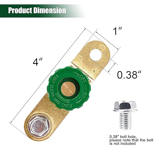 Quick Battery Disconnect Switch Side Post with Anti Corrosion Washers - Battery Isolator Switch - for Car Truck Marine RV Electrical Equipment 12V125A Reliable ShutCut Off Switch by AUTOMAJOR