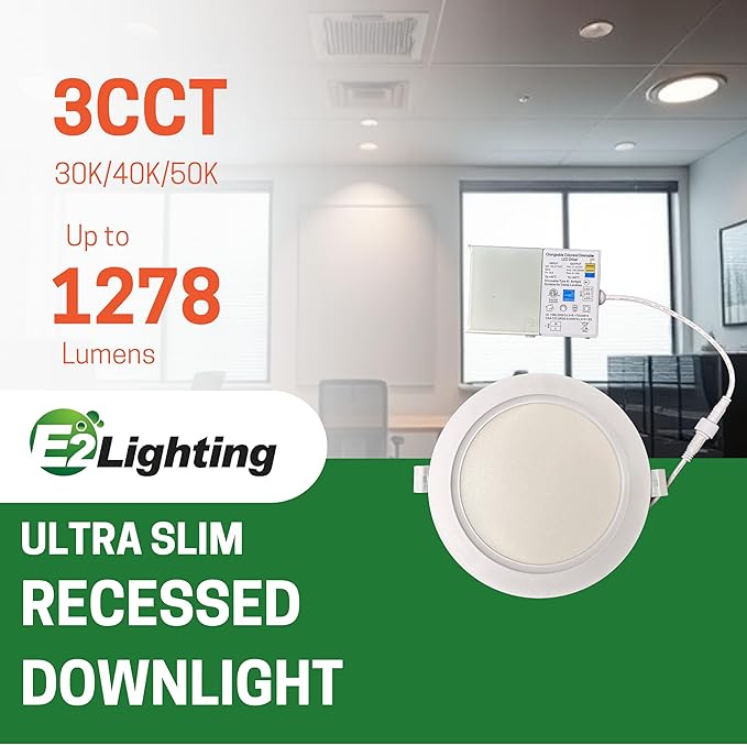 6 Inch Recessed LED Light, 6 Inch Retrofit LED Recessed Light, 16W Dimmable Slim LED Downlight, 3CCT Tunable 3000K4000K5000K Fixture