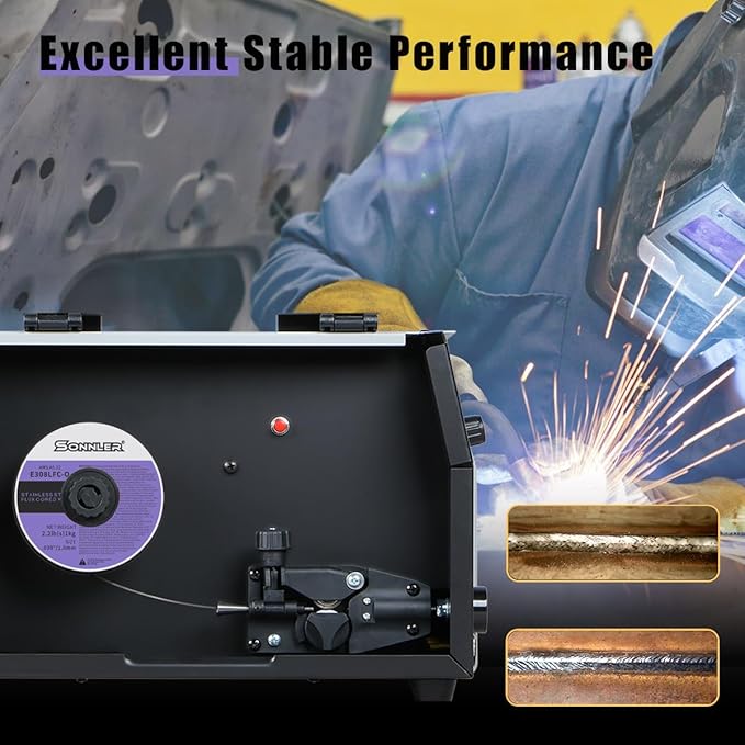 E308LFC-O .035-Diameter Stainless Flux Core Welding Wire, 0.9mm SONNLER 2-pound Stainless Steel Welding Wire, Low Splatter Stainless Steel MIG Wire Compatible With All MIG Welder