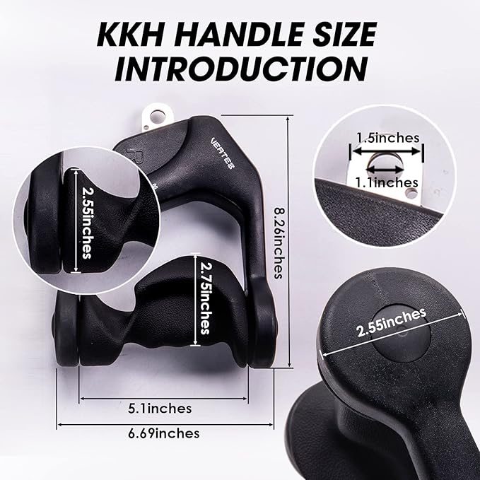 KKH Ergonomic Handle Cable Attachment, Gym LAT Handle for Gym, Non-Slip and Comfortable Grip, Home and Gym