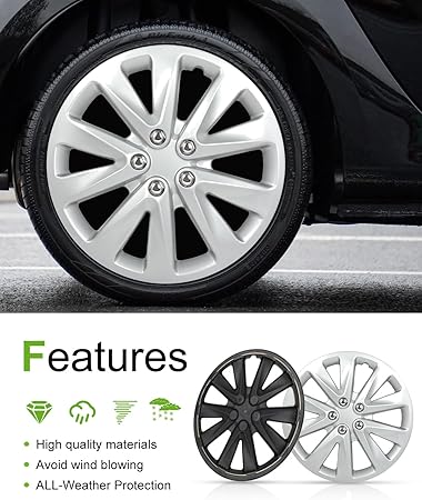 SCITOO(16-Inch) Snap On Hubcap Auto Tire Replacement Exterior Cap Fit for 2005-2008 Fit for Buick Lacrosse 3.6L Wheel Cover