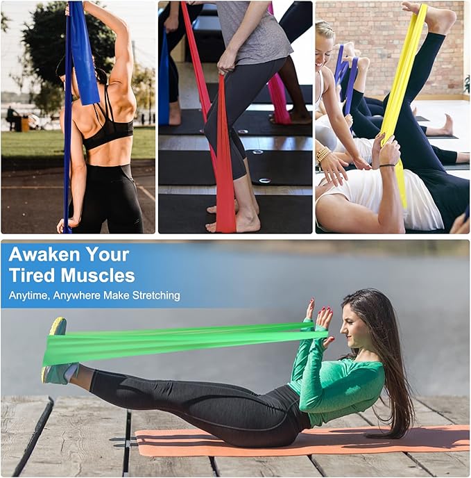 londys Resistance Bands for Working Out, Exercise Bands, Physical Therapy Equipment, 59 Inch Non-Latex Stretching Yoga Strap for Upper & Lower Body, Workouts & Rehab at Home-5 Progressive Resistance